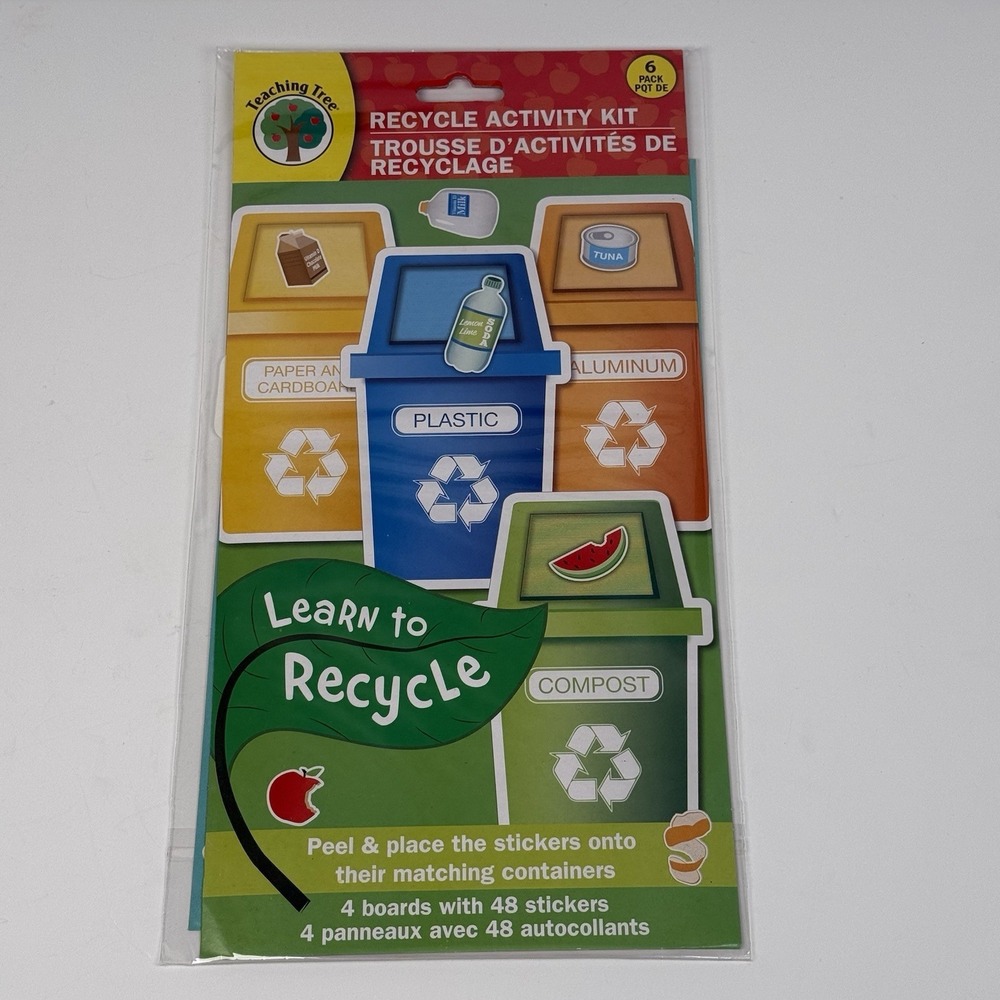 Teaching Tree Learn To Recycle Activity Kit 4 Boards 48 Stickers‎ Environment